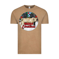 Vintage Coffee Merry Christmas Charolais Bull Vintage Tee - RanaPortraitStore
