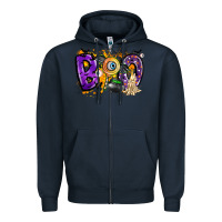 Navy boo Zipper Hoodie - CowhideDigitalArt