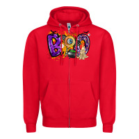 Red boo Zipper Hoodie - CowhideDigitalArt
