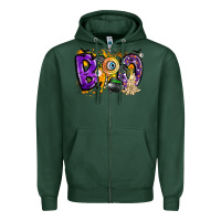 Sports Green boo Zipper Hoodie - CowhideDigitalArt