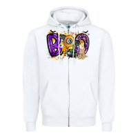 White boo Zipper Hoodie - CowhideDigitalArt