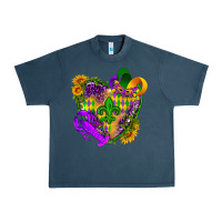 Midnight Navy Mardi Gras heart Urban Heavy Tee - HowdyJamesFarm