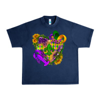 Navy Mardi Gras heart Urban Heavy Tee - HowdyJamesFarm