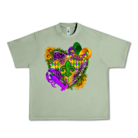 Oil Green Mardi Gras heart Urban Heavy Tee - HowdyJamesFarm