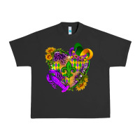 Pigment Black Mardi Gras heart Urban Heavy Tee - HowdyJamesFarm