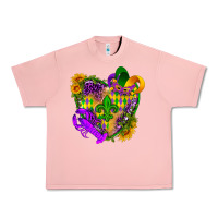 Salmon Mardi Gras heart Urban Heavy Tee - HowdyJamesFarm