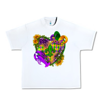 White Mardi Gras heart Urban Heavy Tee - HowdyJamesFarm