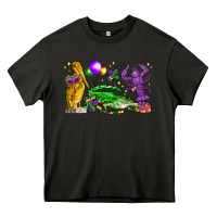 Asphalt mardi gras pelican alligator and crawfish Heavy Core Tee - LillyAllenDesigns