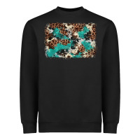 Black Cowhide Turquoise Glitter Heavyweight Sweatshirt - FaDigitalArtStudio