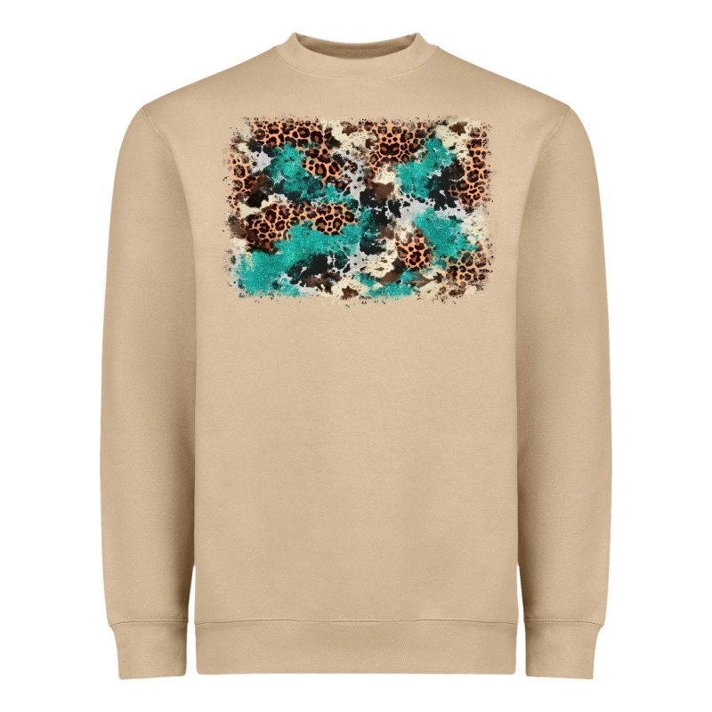 Cowhide Turquoise Glitter Heavyweight Sweatshirt by FaDigitalArtStudio | Teevron
