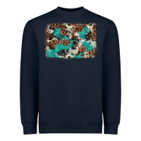 Navy Cowhide Turquoise Glitter Heavyweight Sweatshirt - FaDigitalArtStudio