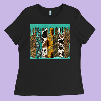Western Brushstroke Tumbler Ladies Tee Designed By Jasminsmagicworld
