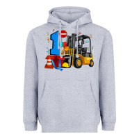 Heather Grey forklift birthday one Heavyweight Hoodie - Artiststas