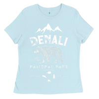 Baby Blue Denali National Park And Preserve Us Alaska Vintage Ladies Tee - minhPixels