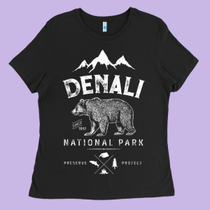 Denali National Park And Preserve Us Alaska Vintage Ladies Tee Designed By Minhpixels