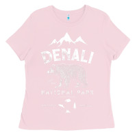 Bubblegum Pink Denali National Park And Preserve Us Alaska Vintage Ladies Tee - minhPixels