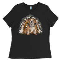 Black english bulldog rainbow Ladies Tee - BarkalooDesign