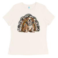 Bone english bulldog rainbow Ladies Tee - BarkalooDesign