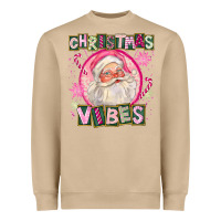 Mushroom Pink Christmas Vibes Santa Heavyweight Sweatshirt - FaDigitalArtStudio