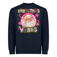 Pink Christmas Vibes Santa Heavyweight Sweatshirt | Teevron