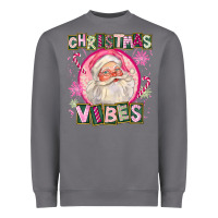 Storm Pink Christmas Vibes Santa Heavyweight Sweatshirt - FaDigitalArtStudio
