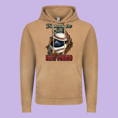 Diamonds Are A Girl's Best Friend Baseball Vintage Hoodie Designed By Howdyjamesfarm