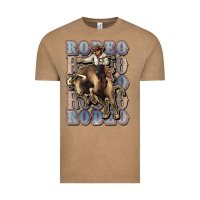 Vintage Coffee Rodeo Cowboy bull western Vintage Tee - HowdyJamesFarm