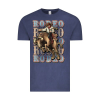 Vintage Denim Rodeo Cowboy bull western Vintage Tee - HowdyJamesFarm