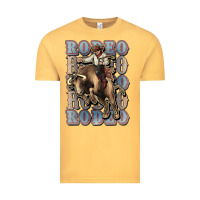 Vintage Mustard Rodeo Cowboy bull western Vintage Tee - HowdyJamesFarm