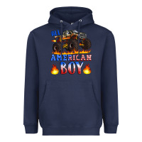 Navy all american boy monster truck Heavyweight Hoodie - Artiststas