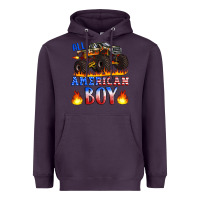 Plum all american boy monster truck Heavyweight Hoodie - Artiststas