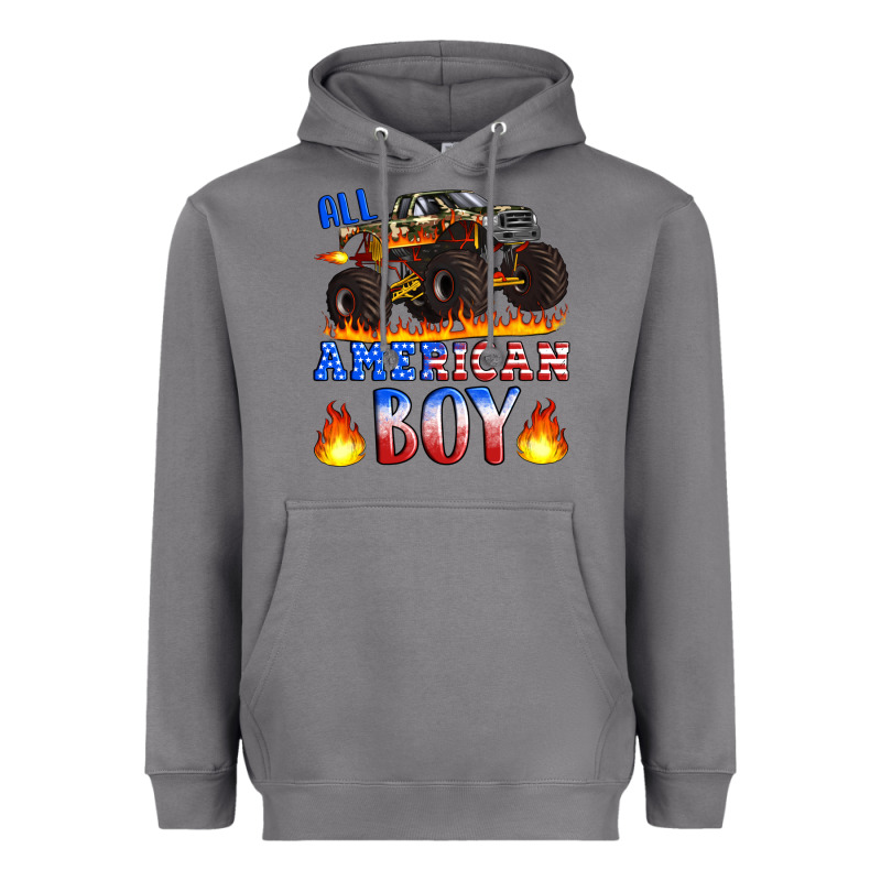 All American Boy Monster Truck Heavyweight Hoodie by Artiststas | Teevron