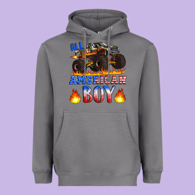 All American Boy Monster Truck Heavyweight Hoodie Designed By Artiststas