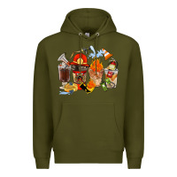 Army Green Firefighter Coffee Cups Premium Hoodie - FaDigitalArtStudio