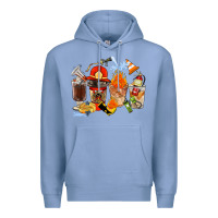 Colony Blue Firefighter Coffee Cups Premium Hoodie - FaDigitalArtStudio