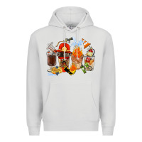 Dove Grey Firefighter Coffee Cups Premium Hoodie - FaDigitalArtStudio