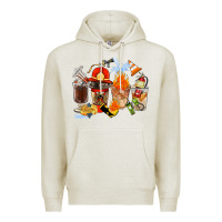 Oatmeal Heather Firefighter Coffee Cups Premium Hoodie - FaDigitalArtStudio
