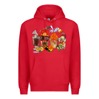Red Firefighter Coffee Cups Premium Hoodie - FaDigitalArtStudio