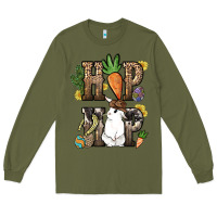 Army Green Hip hop Easter Bunny Easter Day Long Sleeve Tee - HowdyJamesFarm