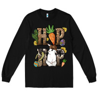 Black Hip hop Easter Bunny Easter Day Long Sleeve Tee - HowdyJamesFarm