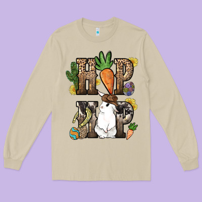 Hip Hop Easter Bunny Easter Day Long Sleeve Tee Designed By Howdyjamesfarm