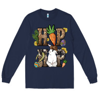 Navy Hip hop Easter Bunny Easter Day Long Sleeve Tee - HowdyJamesFarm