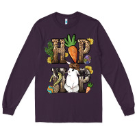 Plum Hip hop Easter Bunny Easter Day Long Sleeve Tee - HowdyJamesFarm