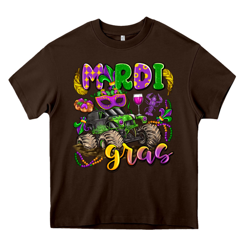 Mardi Gras Monster Truck Heavy Core Tee by LillyAllenDesigns | Teevron