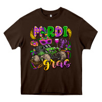 Chocolate Brown mardi gras monster truck Heavy Core Tee - LillyAllenDesigns