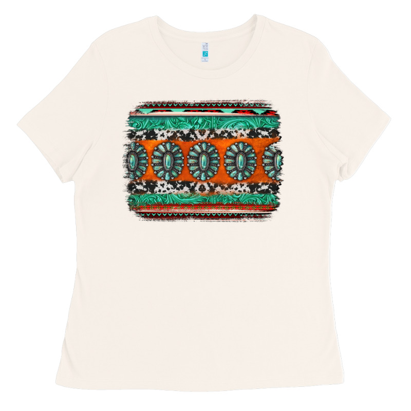 Turquoise Western Background Ladies Tee by Jasminsmagicworld | Teevron