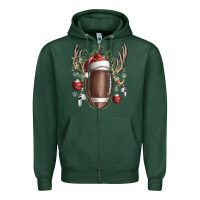 Sports Green christmas football Zipper Hoodie - SublimationCraftShop
