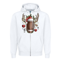 White christmas football Zipper Hoodie - SublimationCraftShop