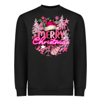 Black pink merry christmas Heavyweight Sweatshirt - FaDigitalArtStudio