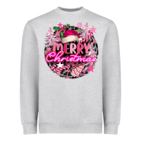 Heather Grey pink merry christmas Heavyweight Sweatshirt - FaDigitalArtStudio
